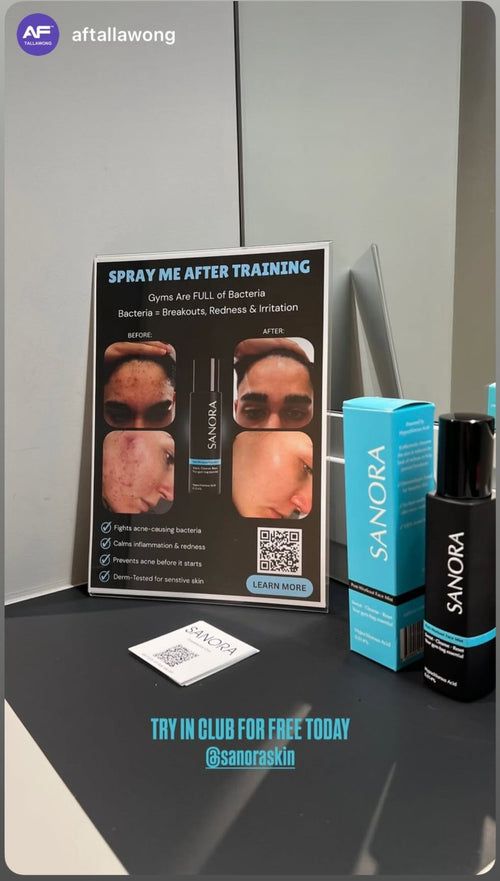 Sanora stocked beside gym equipment in an Australian gym